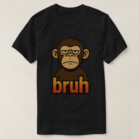 Grumpy Monkey “bruh” Meme – Funny Retro Sarcastic T-Shirt (Design vorne)