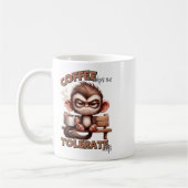Grumpy Monkey "Kaffee hilft mir Idioten zu tolerie Kaffeetasse (Links)
