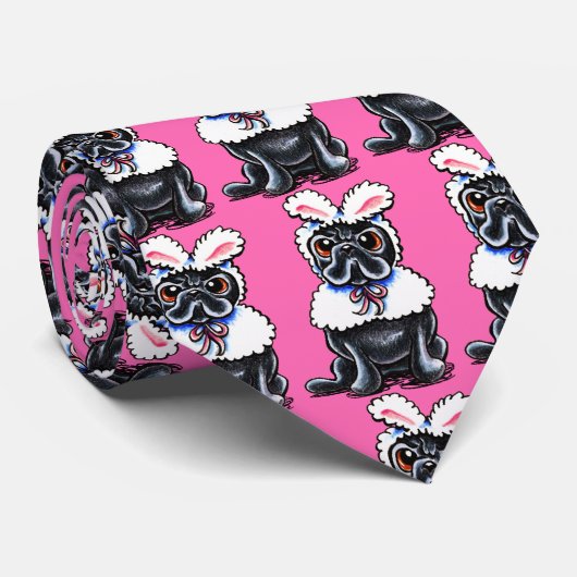 Grumpy Mops Bunny Krawatte (Gerollt)