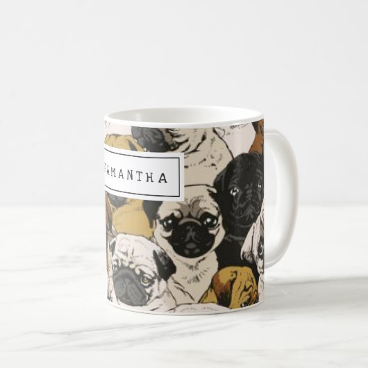 Grumpy Mops Hunde Personalisiert Kaffeetasse (VorderseiteRechts)
