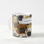 Grumpy Mops Hunde Personalisiert Kaffeetasse (Vorderseite Links)