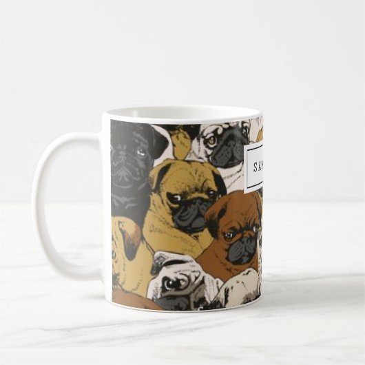 Grumpy Mops Hunde Personalisiert Kaffeetasse (Links)
