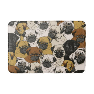 Grumpy Möpsen / Funny Niedlich Mops Hunde Welpen  Badematte