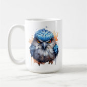 Grumpy Morning Bird Niedlich Fluffy Angry Blue Kaffeetasse (Links)