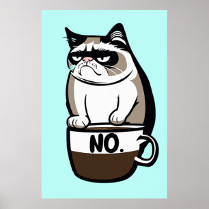 Grumpy Morning Cat Poster - Funny Felice Kunst