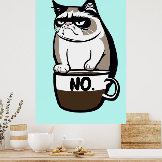 Grumpy Morning Cat Poster - Funny Felice Kunst (Küche)