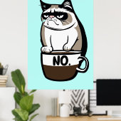Grumpy Morning Cat Poster - Funny Felice Kunst (Heimbüro)