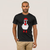 Grumpy Möwe mit Weihnachtsmannmütze und erhobenem T-Shirt (Vorne ganz)