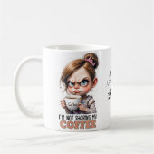 Grumpy Niedlich Girl Drink Coffee Funny Zitat Kaffeetasse (Links)