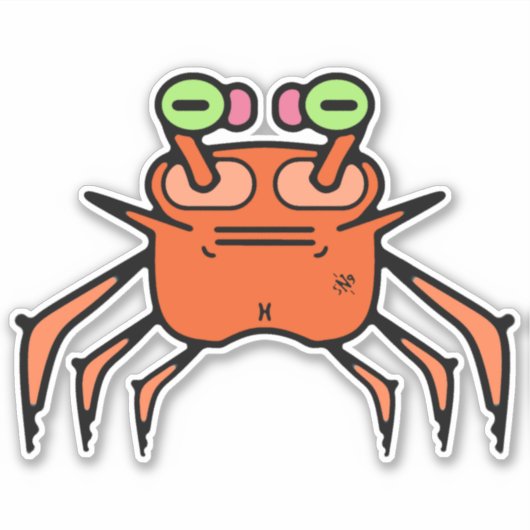 Grumpy odd crab v1 Aufkleber (Vorderseite)