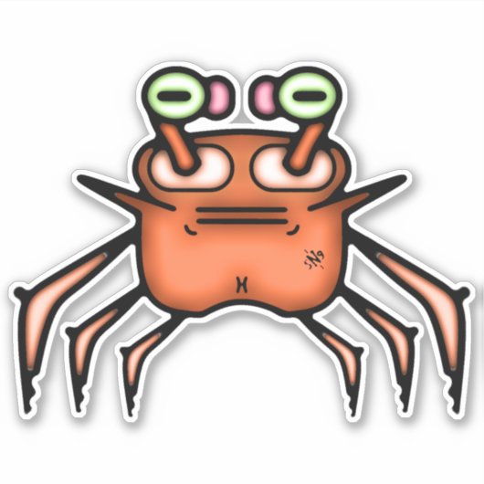 Grumpy odd crab v3-1 aufkleber (Vorderseite)