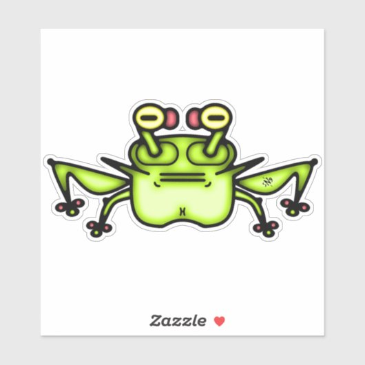 Grumpy odd frosch toad v2 aufkleber (Blatt)