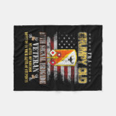 Grumpy Old 15. Signal Brigade Us Flag Veterans Da Fleecedecke (Vorderseite (Horizontal))