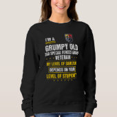 Grumpy Old 3. Special Forces Group Veteran Vater Sweatshirt (Vorderseite)