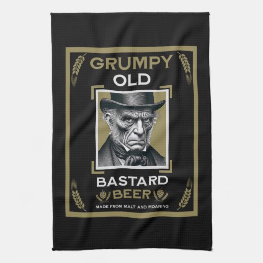 Grumpy Old Bastard Beer Geschirrtuch (Vertikal)