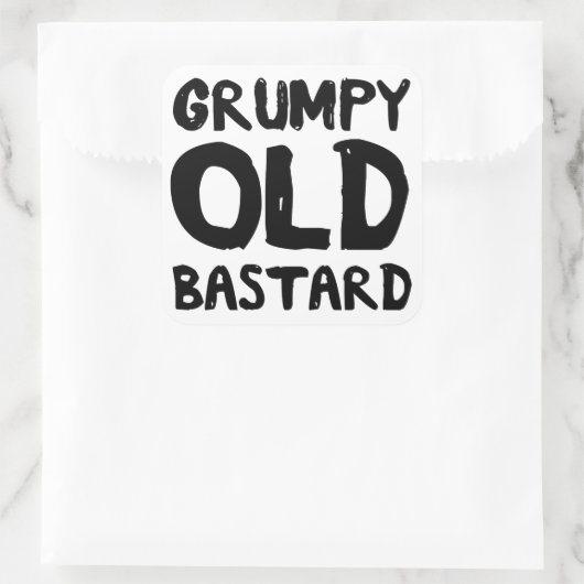 Grumpy Old Bastard Quadratischer Aufkleber (Tasche)