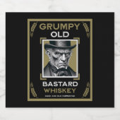 Grumpy Old Bastard Whiskey Alkoholflaschenetikett (Einzelnes Label)
