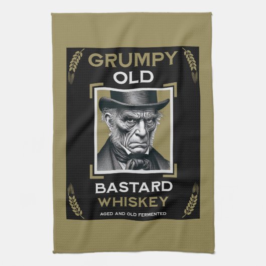 Grumpy Old Bastard Whiskey Geschirrtuch (Vertikal)