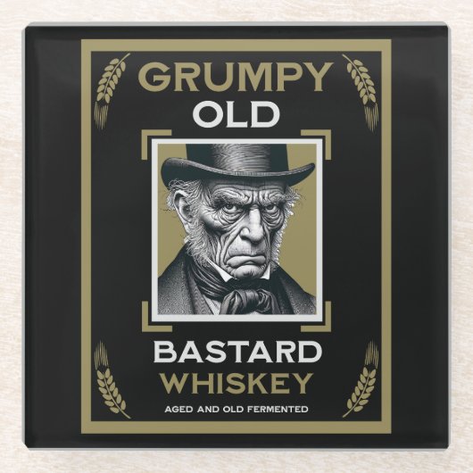 Grumpy Old Bastard Whiskey Glasuntersetzer (Vorderseite)