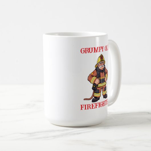 Grumpy Old Firefighter Kaffeetasse (VorderseiteRechts)