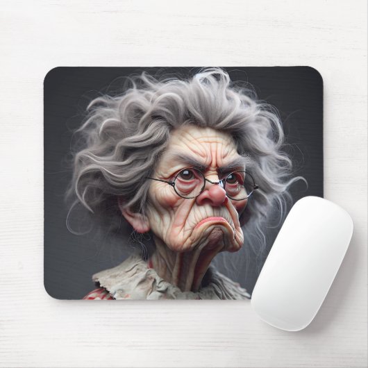 Grumpy Old Lady Mousepad (Mit Mouse)