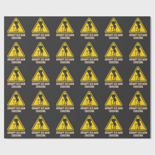 Grumpy Old Man Crossing Remüde Moody Granddad Geschenkpapier (Flach)