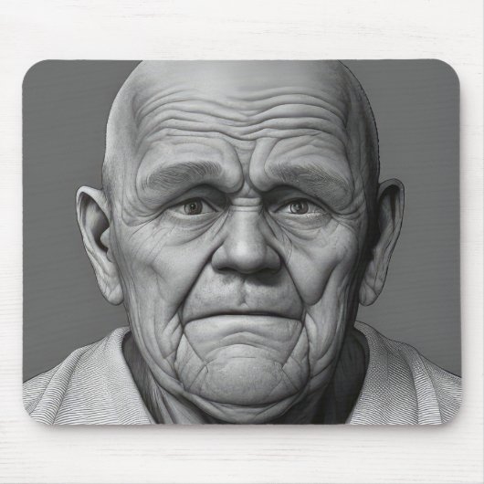 Grumpy Old Man Face Mousepad (Vorne)
