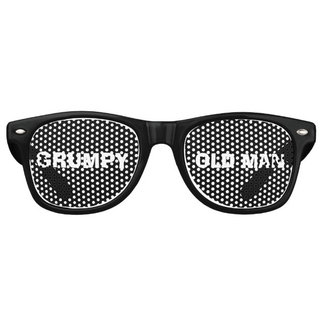 GRUMPY OLD MAN FUNNY BIRTHDAY Party Sonnenbrille (Vorderseite)
