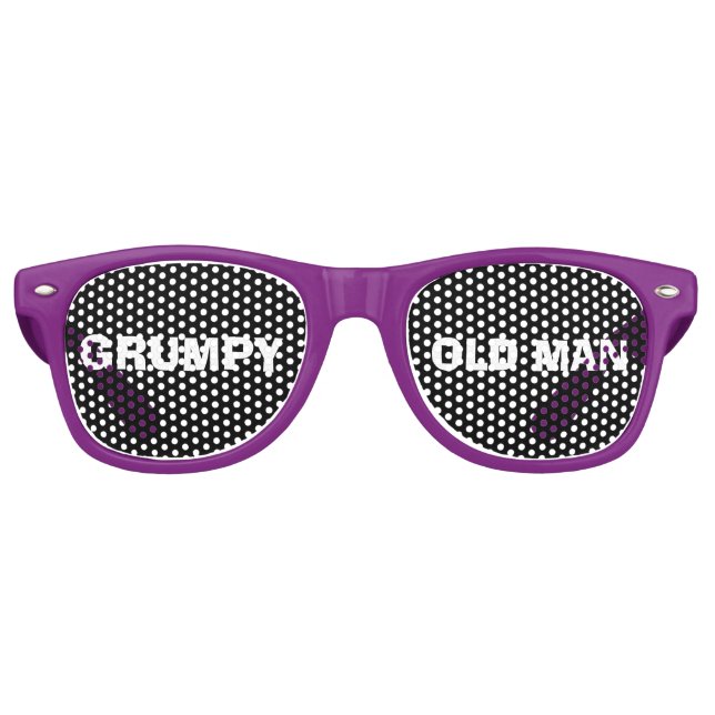 GRUMPY OLD MAN FUNNY BIRTHDAY Party Sonnenbrille (Vorderseite)