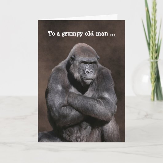 Grumpy Old Man Gorilla Geburtstag Karte (Vorderseite)