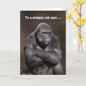 Grumpy Old Man Gorilla Geburtstag Karte (Gelbe Blume)