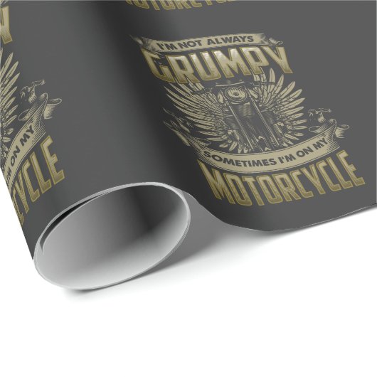 Grumpy Old Motorrad Rider Sarcastic Bike Vater Geschenkpapier (Rolleneckpunkt)