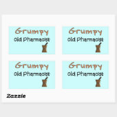 Grumpy Old Pharmacist T - Shirt und Geschenke Rechteckiger Aufkleber (Blatt)