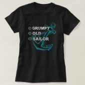 Grumpy Old Sailor Anchor Karo T-Shirt (Design vorne)