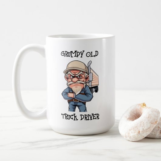 Grumpy Old Truck Driver Kaffeetasse (Mit Donut)