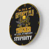 Grumpy Old Trucker Sarcasm Große Wanduhr (Winkel)