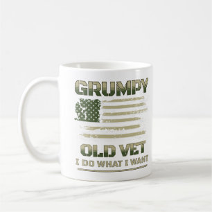 Grumpy Old Vet Ich tue, was ich Gewollt Funny Vete Kaffeetasse