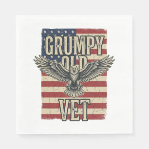 Grumpy Old Vet Patriotisches Adlerflagge-Shirt-Des Serviette