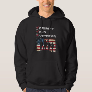 Grumpy Old Veteran Patriotic American Military Vet Hoodie