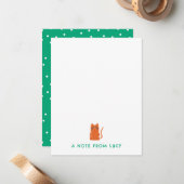 Grumpy Orange Cat Children's Stationery Mitteilungskarte (Vorderseite/Rückseite Beispiel)