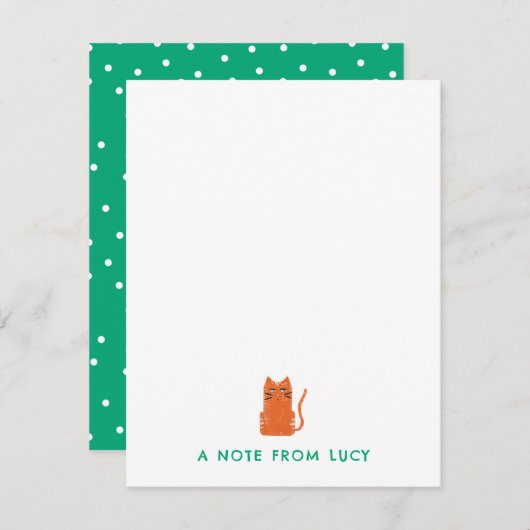Grumpy Orange Cat Children's Stationery Mitteilungskarte (Vorne/Hinten)