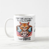 Grumpy Orange Cat Drink Coffee Funny Zitat Kaffeetasse (Links)