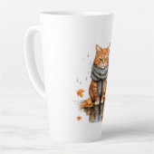 Grumpy Orange Cat in Rain Milchtasse (Linke Ecke)