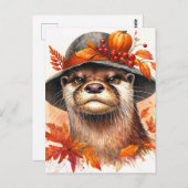 Grumpy Otter Herbstfarbe Kunst, Dichtung und Musik Postkarte (Vorne/Hinten)