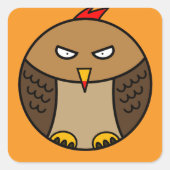 Grumpy Owl Kawaii Sticker (Vorderseite)