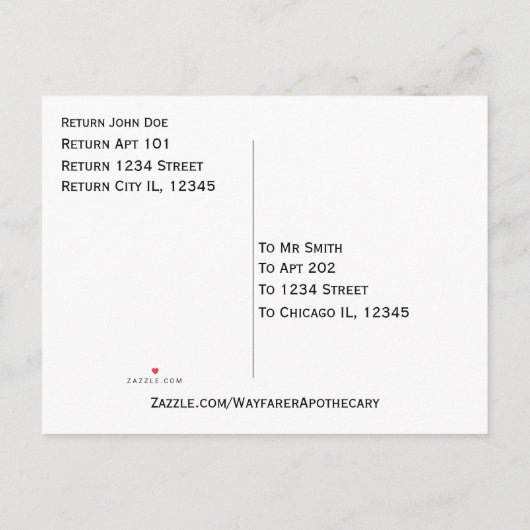 Grumpy Owl Nesting on Monogram Egal Foto Einladungspostkarte (Rückseite)