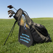 Grumpy Owl Nesting on Monogram Egal Foto Golfhandtuch (Gras)