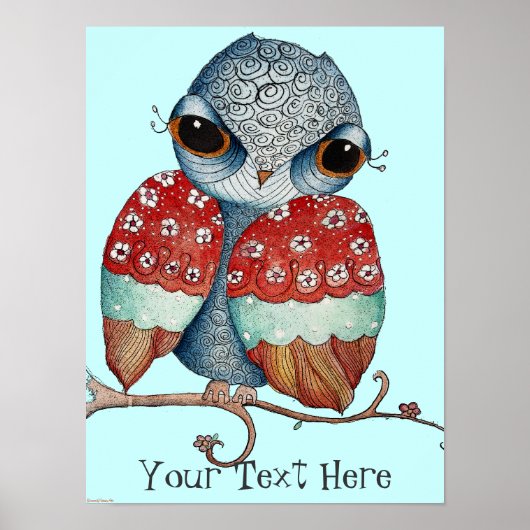 Grumpy Owl Poster für Kinder (Vorne)