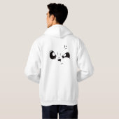 Grumpy Panda Gesicht Minimalistischer Weißer Overs Hoodie (Schwarz voll)