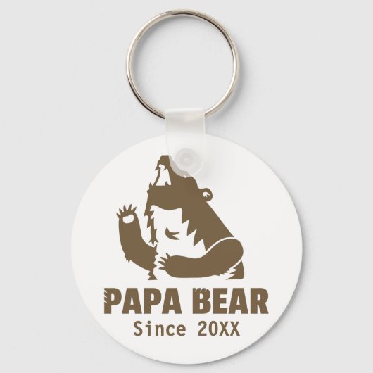Grumpy Papa Bear Seit dem Jahr der Vaterschaft Schlüsselanhänger (Vorderseite)